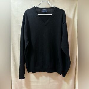 Men’s Club Room 100% Cashmere Black V-Neck Sweater XL Classic Soft Luxury Knit